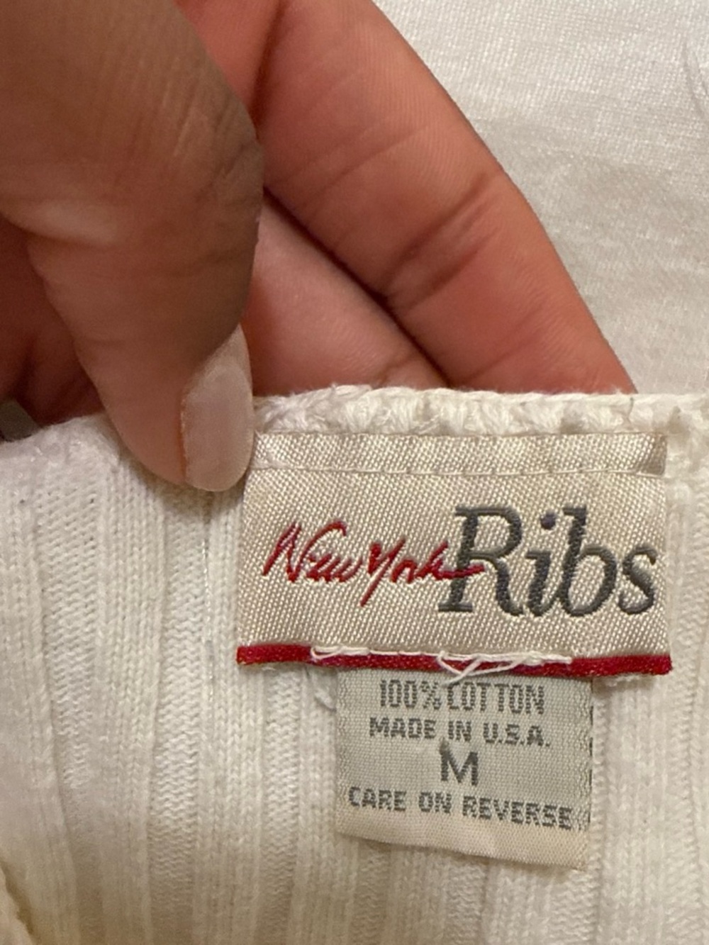 New York Ribs White Ribbed Sweater - Picture 4 of 4